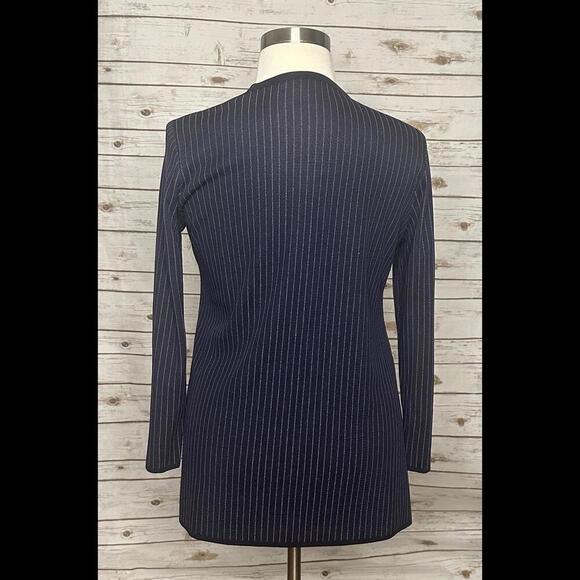 Exclusively Misook lightweight V-neck striped open cardigan sweater Size L - Picture 5 of 6